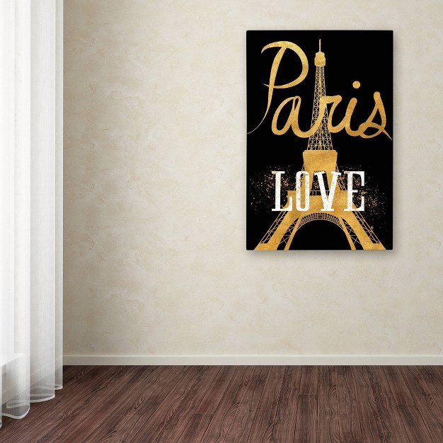 Lisa Powell Braun Paris Love Unframed Wall Canvas Trademark Fine Art