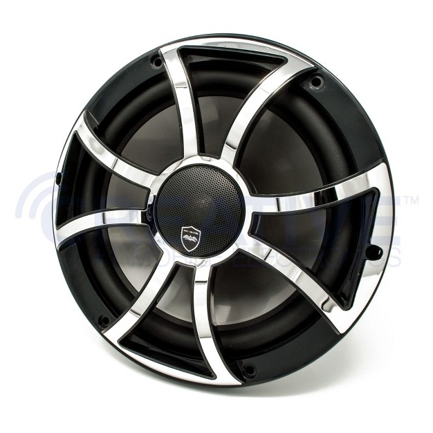 Wet Sounds Revo 10cx Xs b ss Black amp Stainless Xs Grill 10 Inch Marine High Performance Led Coaxial Speakers pair