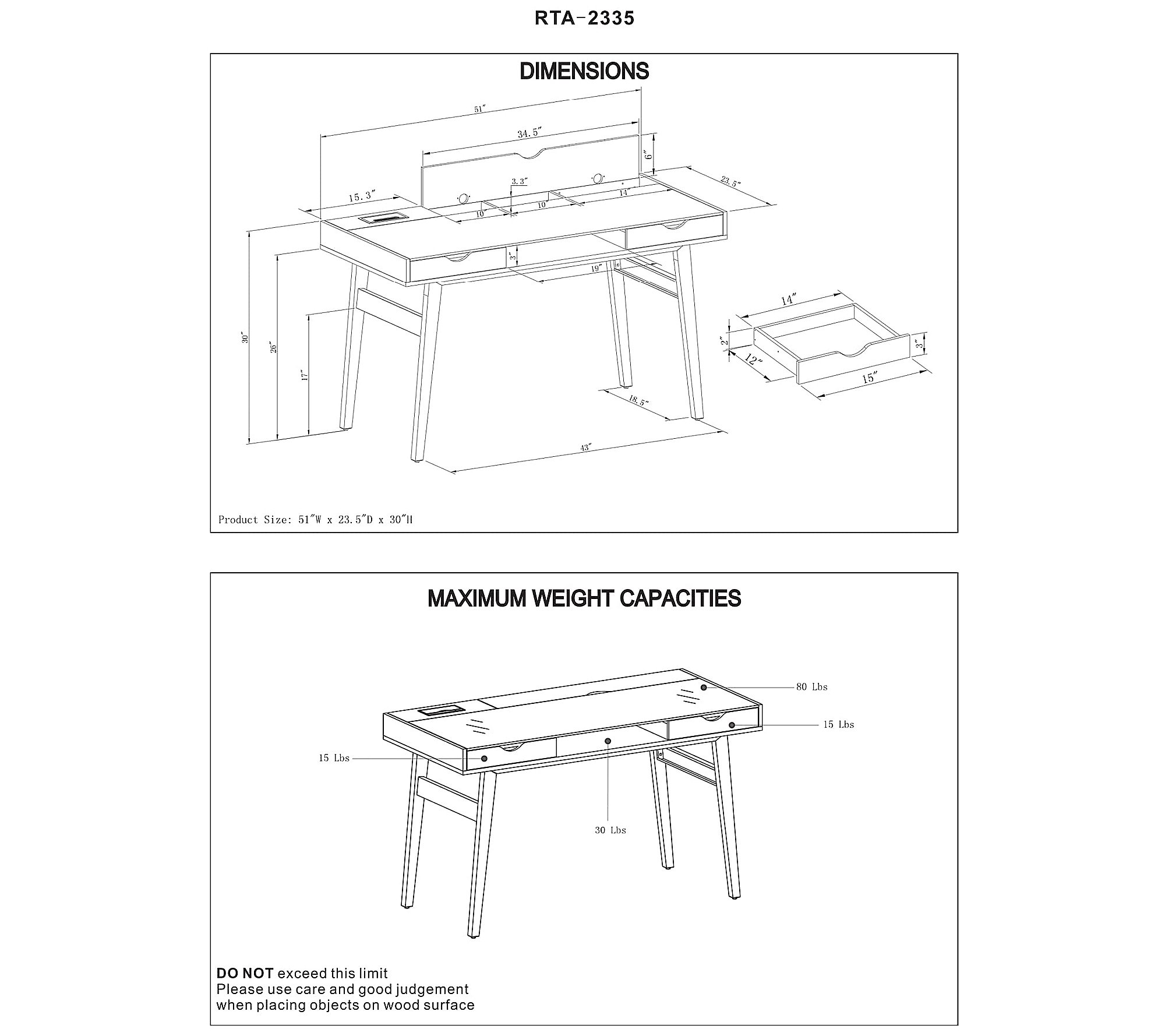 Compact Computer Desk with Multiple Storage