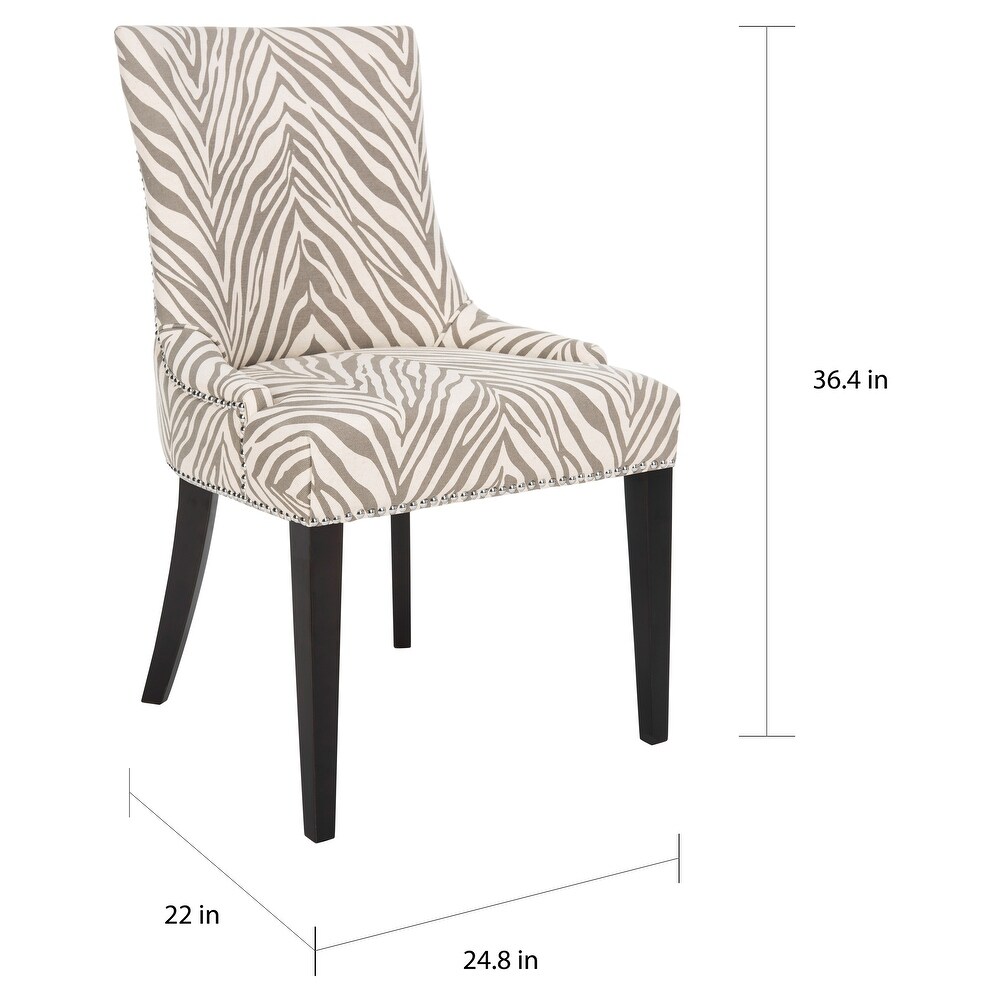 SAFAVIEH Dining Parsons Becca Zebra Grey Dining Chair   22\