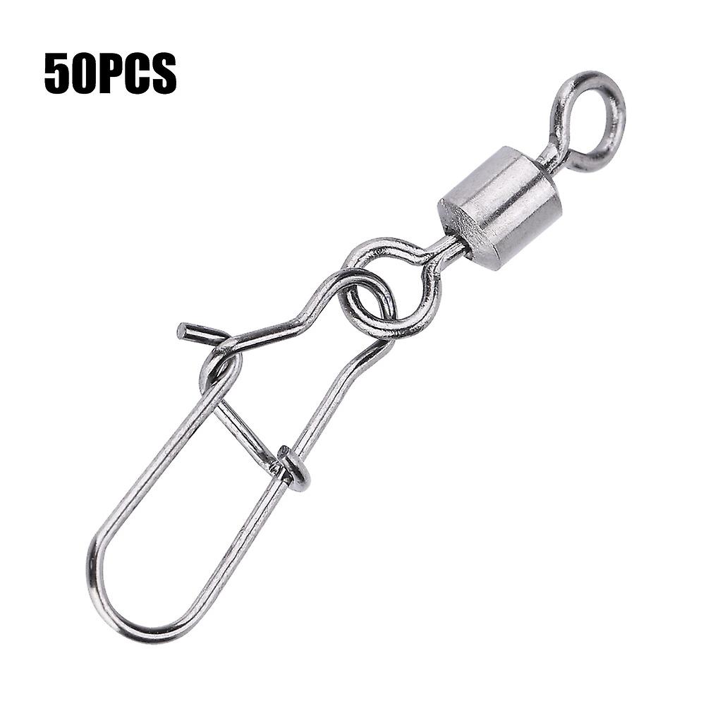 50pcs 2# 4# 5# 6# 8# Fishing Connector Pin Bearing Rolling Swivel Stainless Steel