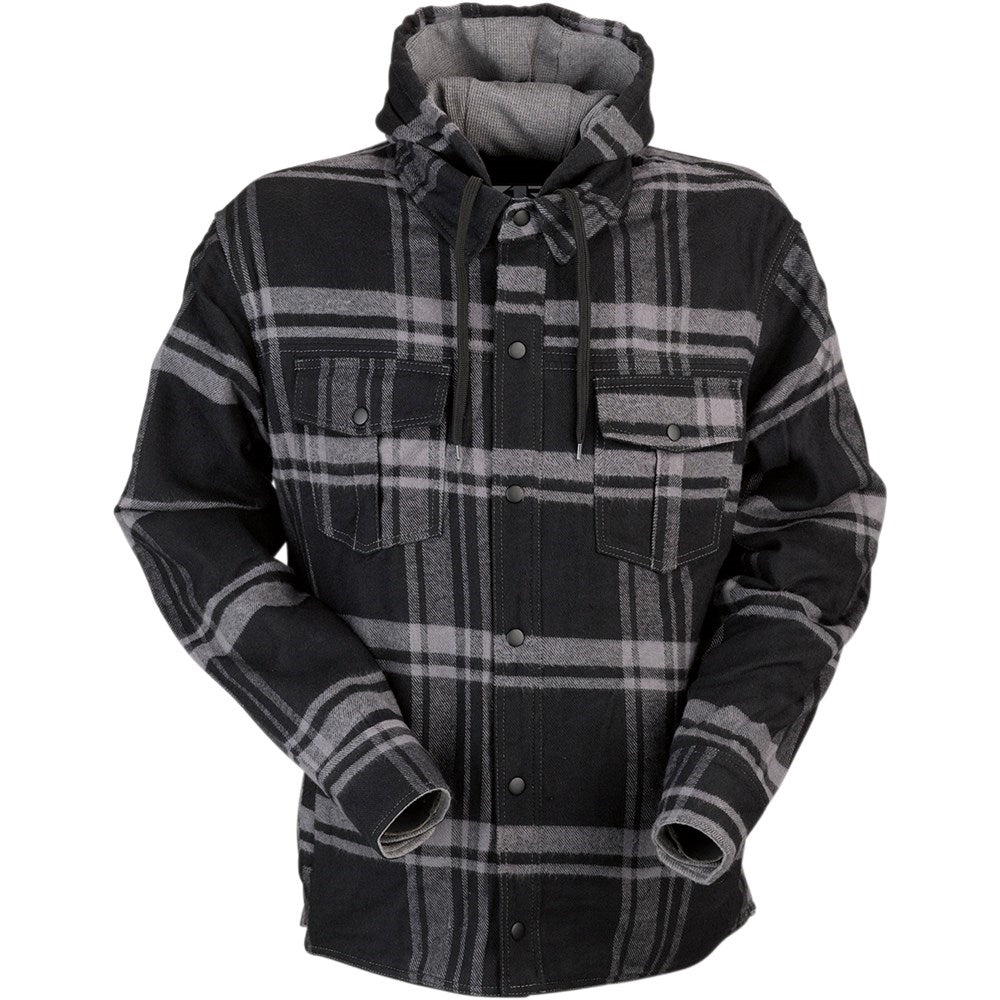 Z1R Timber Flannel Moto Shirt - Black/Grey