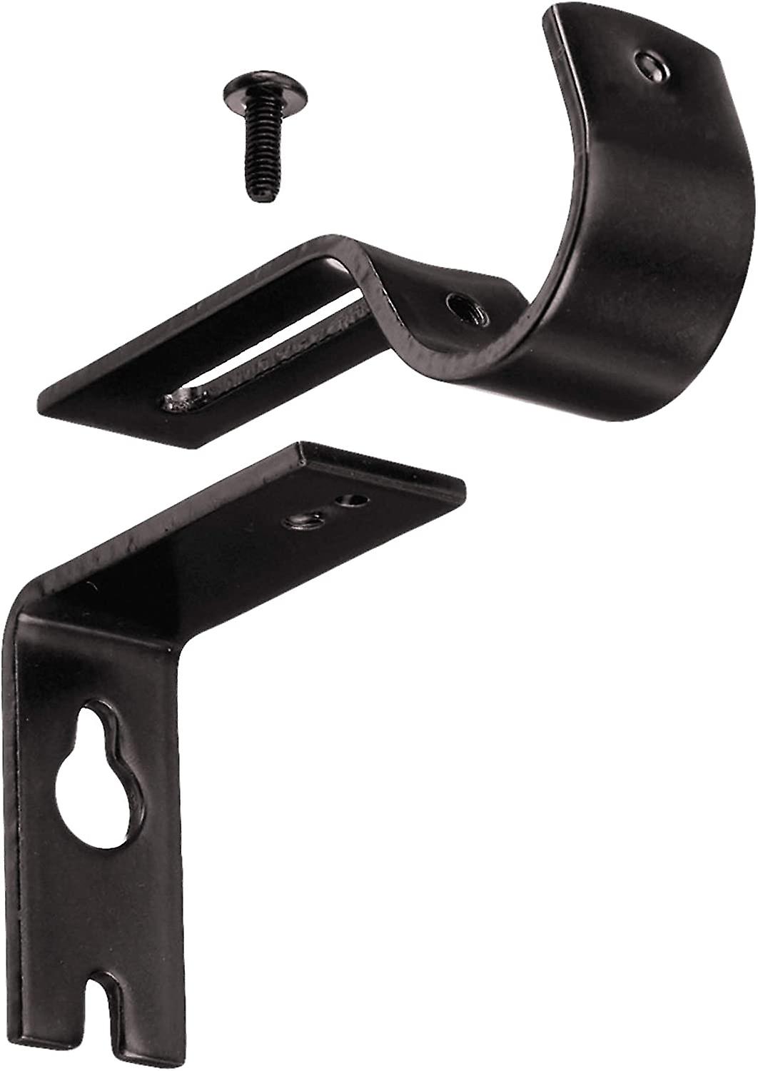 Adjustable Curtain Rod Wall Bracket Hooks， Set Of 2， Dark Bronze (espresso)