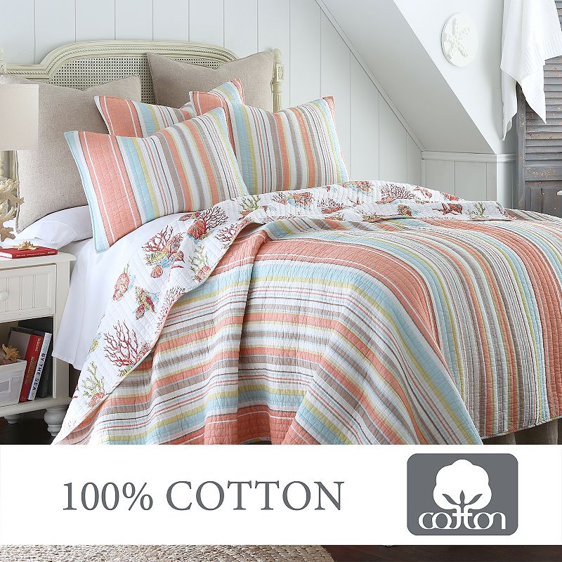 Levtex Home Brighton Coral Quilt Set