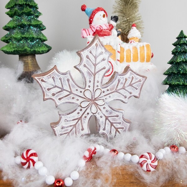 7.25 White Snowflake Christmas Tabletop Decoration