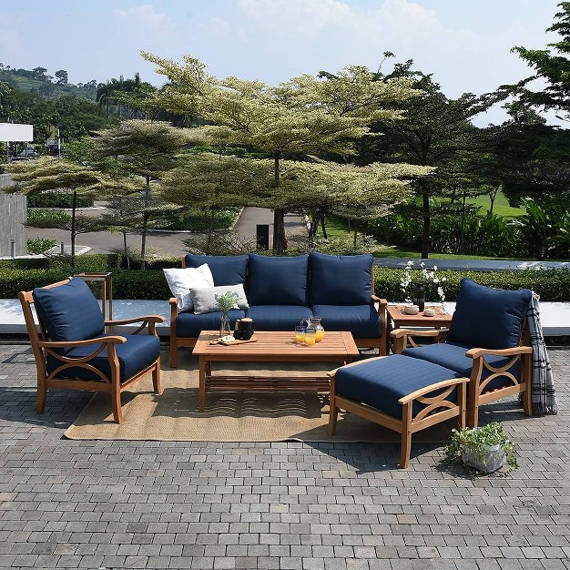 Abbington Teak Patio Sofa With Cushion Cambridge Casual