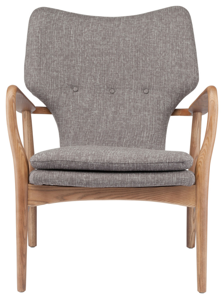 Patrik Medium Gray Fabric Occasional Chair   Midcentury   Armchairs And Accent Chairs   by Kolibri Decor  Houzz