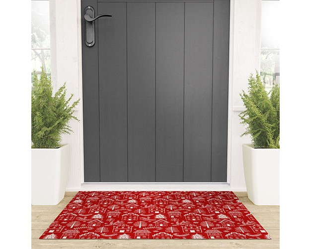 Pimlada Phuapradit Christmas Village Red Welcome Mat Society6