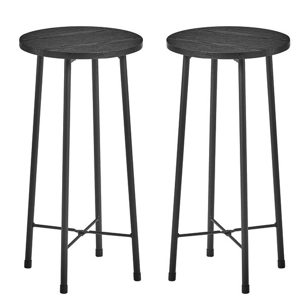 Taomika， Modern Bar Stools， Round Bar Chairs-Set of 2