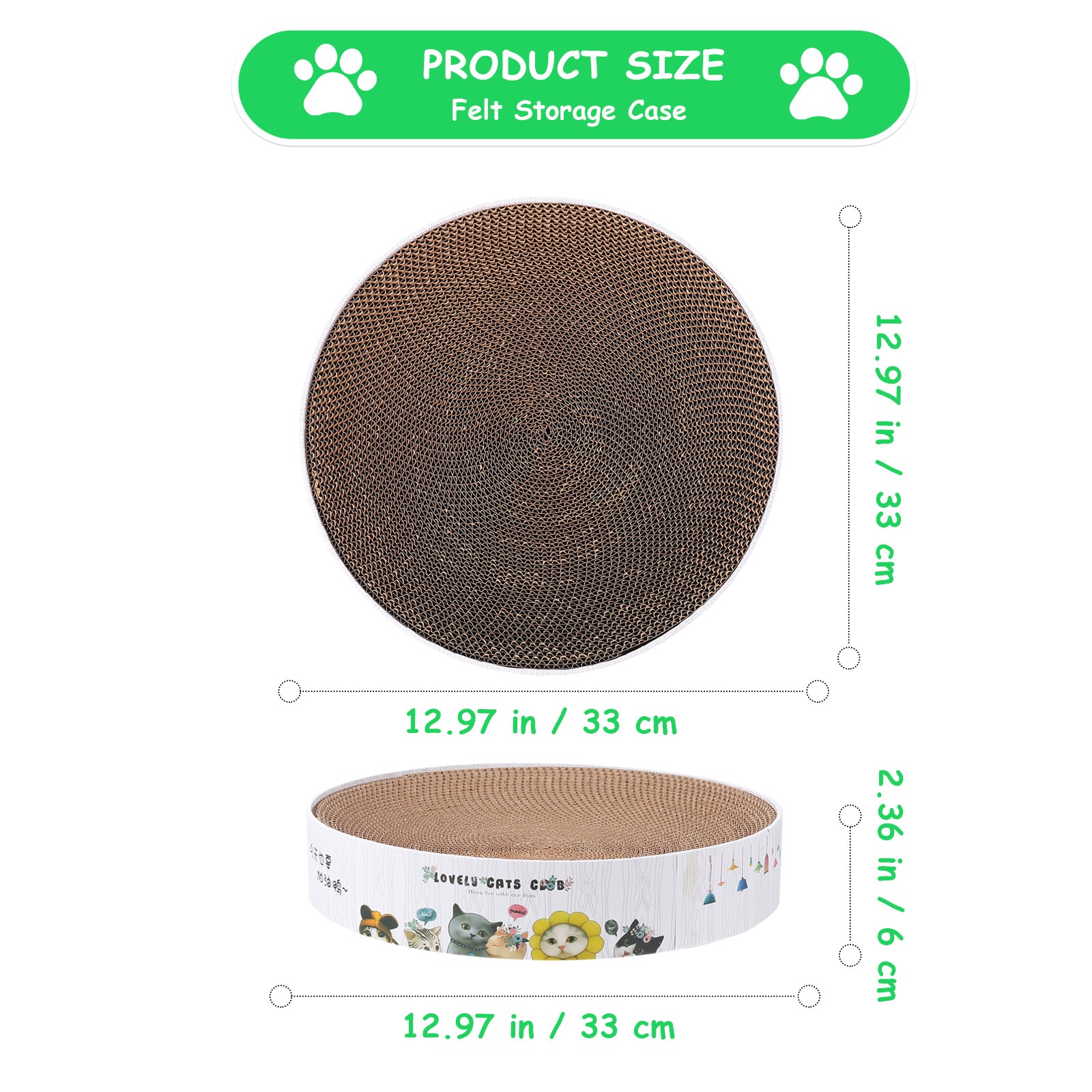 NUOLUX Cat Scratch Board Corrugated Paper Cat Scratching Post Bowl Shape Scratching Board