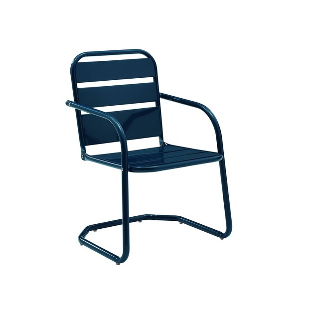 Brighton 2pc Metal Chair Set Navy Crosley