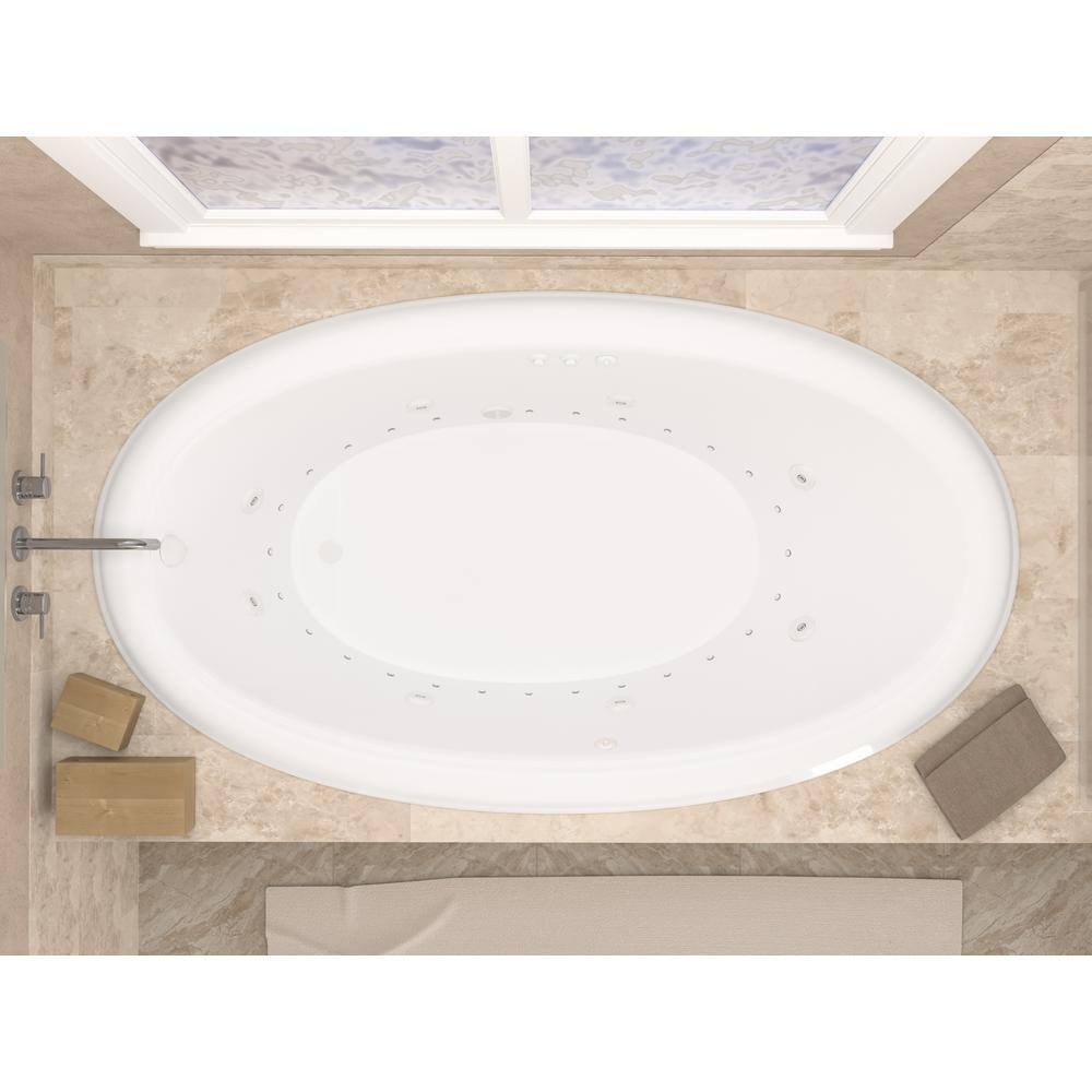 Universal Tubs Topaz 70 in. Oval Drop-in Whirlpool and Air Bath Tub in White HD4270PDL