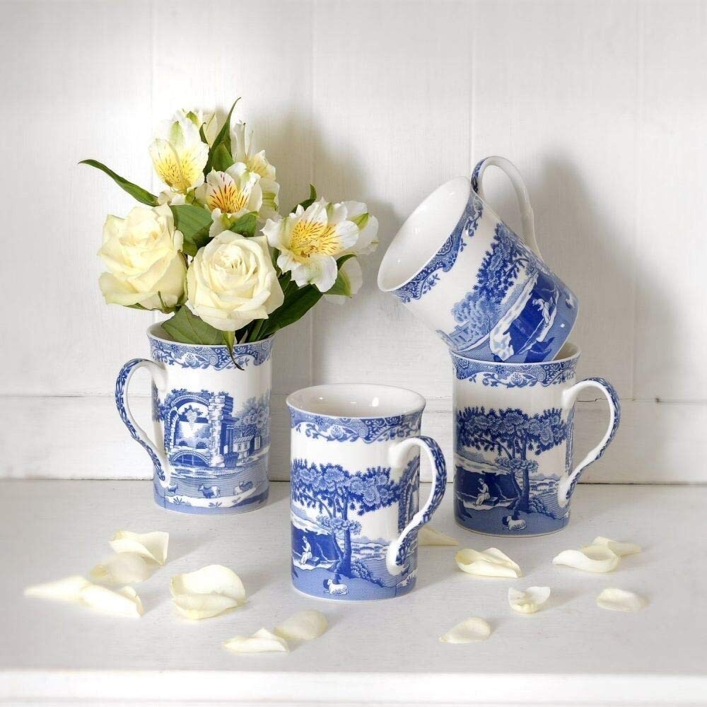 Spode Blue Italian Mugs Set of 4