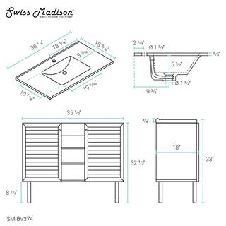 Swiss Madison Bron 36 in. Bathroom Vanity in Oak SM-BV374