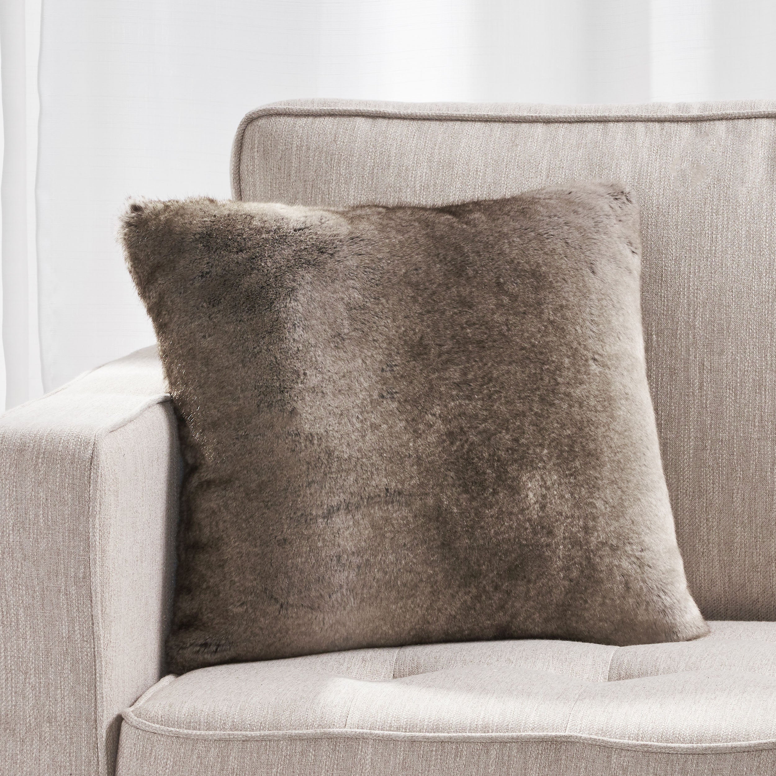 Ellison Modern Glam Faux Fur Throw Pillow