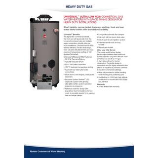 Rheem Universal Heavy Duty 100 gal. 270K BTU Ultra-Low NOx (ULN) Commercial Natural Gas Tank Water Heater GNU100-270