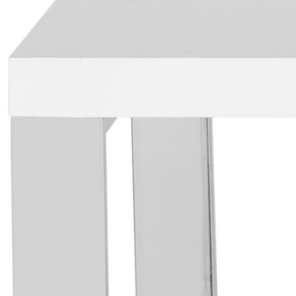 SAFAVIEH Rockford White/ Chrome Glam Coffee Table - 43.3