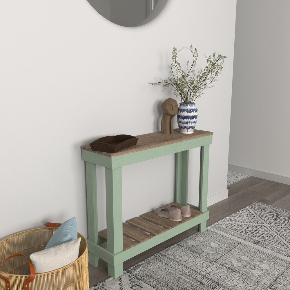 Farmhouse Rustic Wood Small Entryway Sofa Table