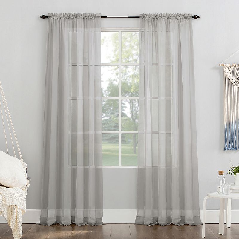 No. 918 Emily Solid Sheer Voile Rod Pocket Single Window Curtain Panel