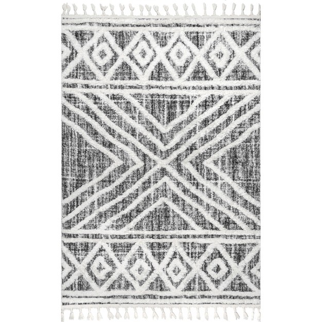 Nuloom Pamela Contemporary High Low Shaggy Tassel Area Rug