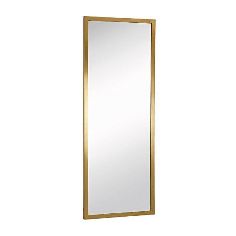 Commercial Grade Contemporary Industrial Strength Wall Mirror | Brushed Gold Metal