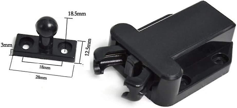 4 Pcs Closet Door Closer Closet Latches Closet Clasps Cabinet Catches Furniture Cabinet Lock (black)