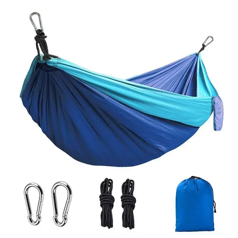 Portable Nylon Parachute Fabric Single And Double Size Outdoor Camping Hiking Garden Hammock