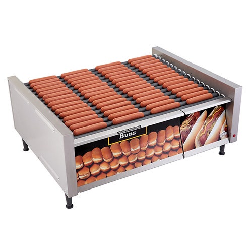 Star 30SCBDE Grill-Max Hot Dog Grill， Roller-Type With Integrated Bun Drawer