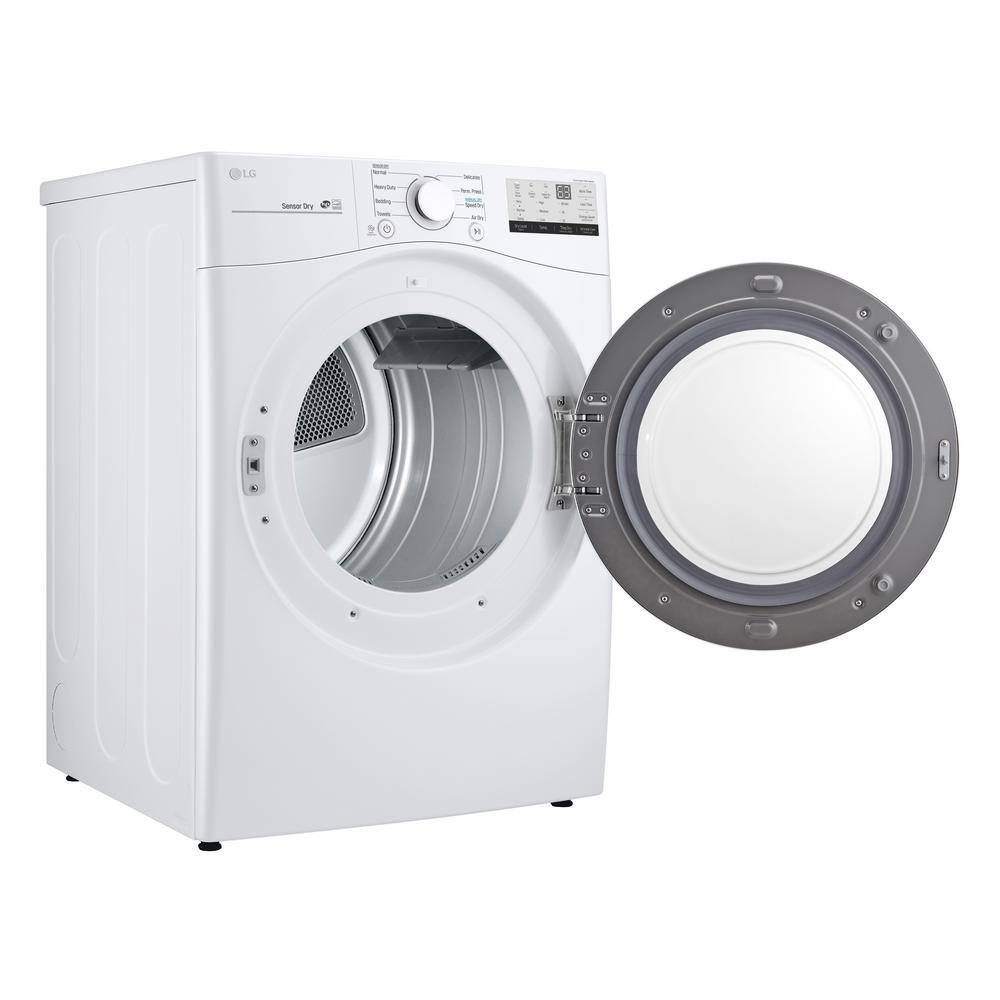 LG 7.4 Cu. Ft. Vented Stackable Gas Dryer in White with Sensor Dry DLG3401W