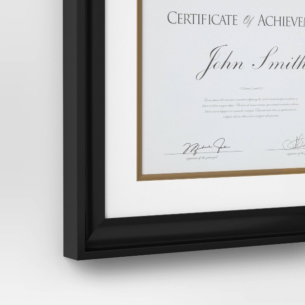 Matted To 8 5 quot x11 quot Certificate Frame Black