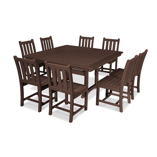 POLYWOOD Traditional Garden 9Piece Nautical Trestle Dining Set