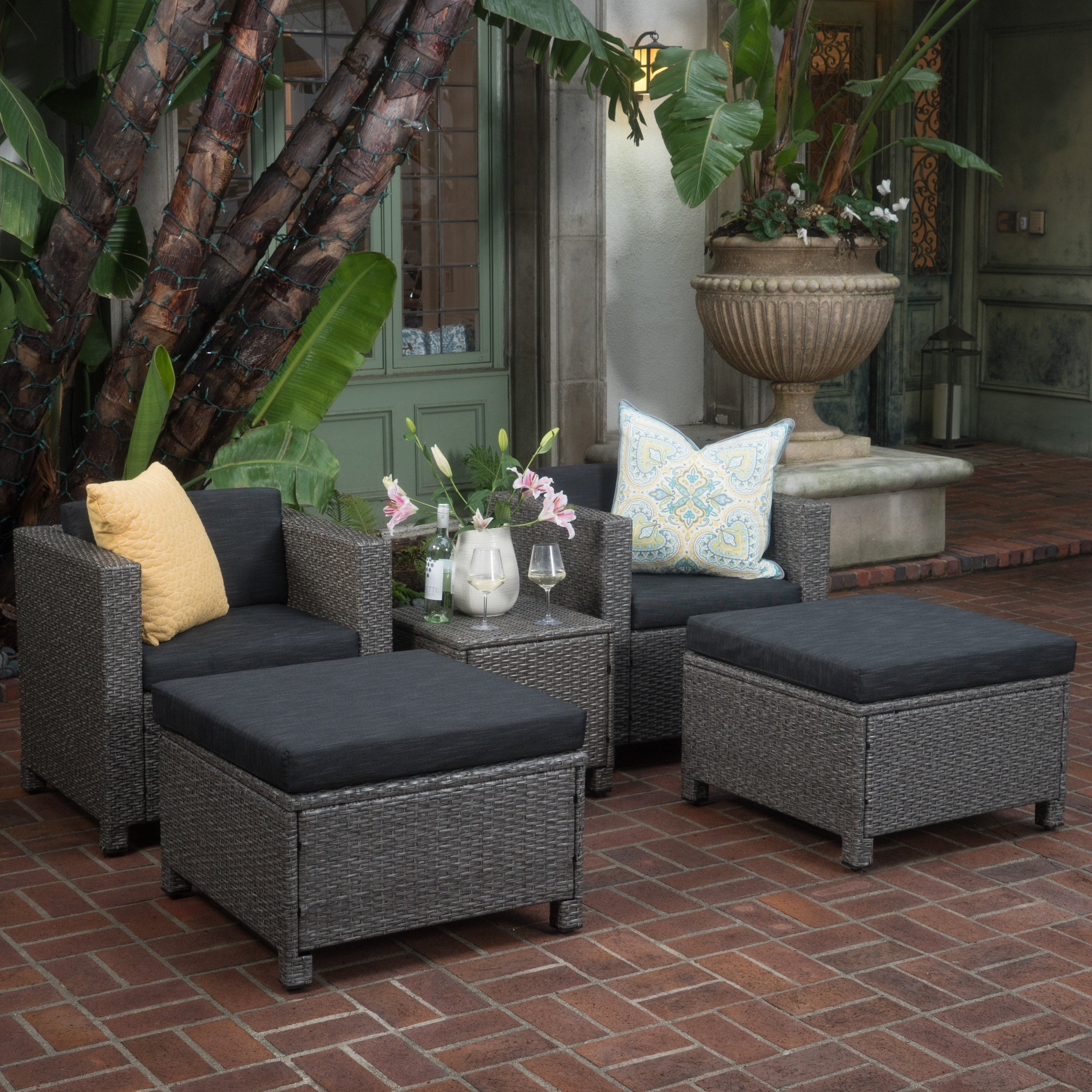 Budva Outdoor 5pc Chat Set w/ Cushions