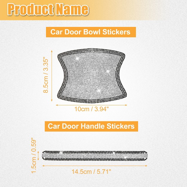 Unique Bargains Bling Door Handle Protector Guards Trim Stickers Scratch Protection For Car