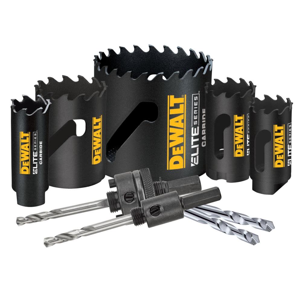 DEWALT ELITE SERIES Metal Cutting Carbide Hole Saw Kit 9PC