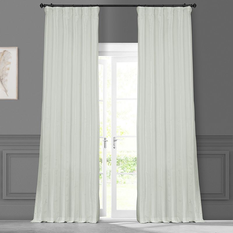 EFF 1-Panel Solid Faux-Silk Taffeta Window Curtain