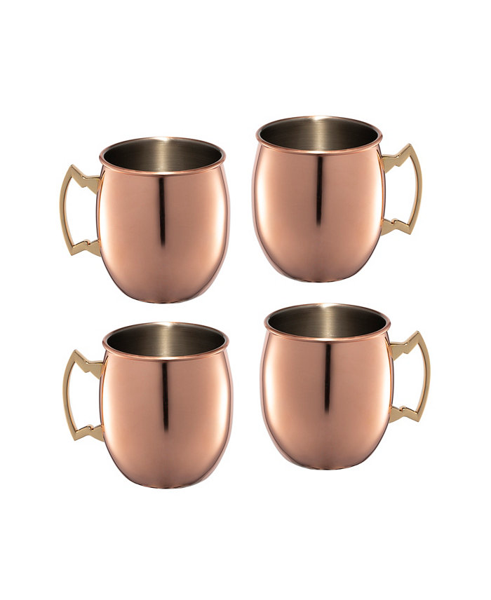 Cambridge Smooth Copper Moscow Mule Mugs Set of 4