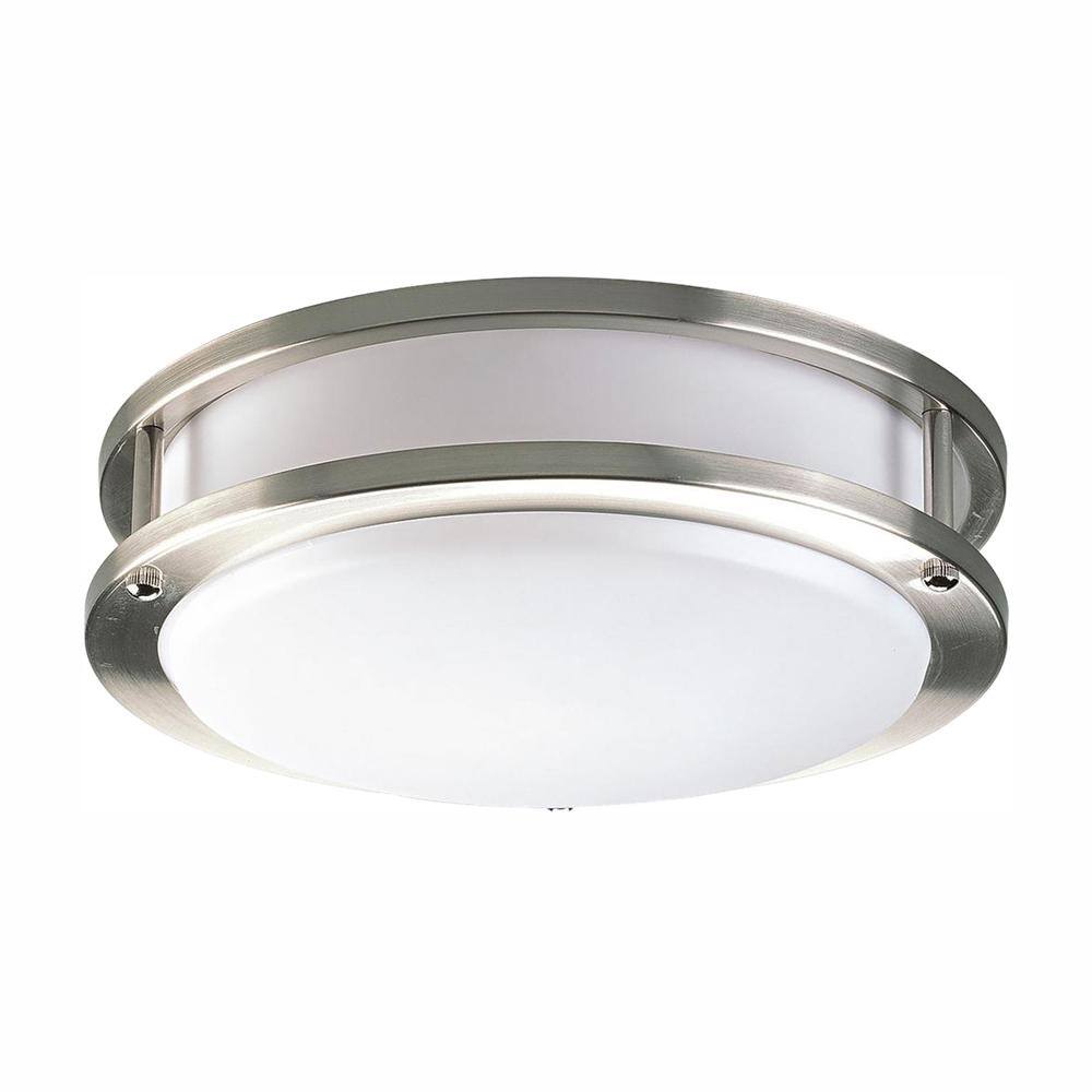 Progress Lighting 10.38 in. CTC COMM Collection 20 -Watt Brushed Nickel Integrated LED Flush Mount P7249-0930K9