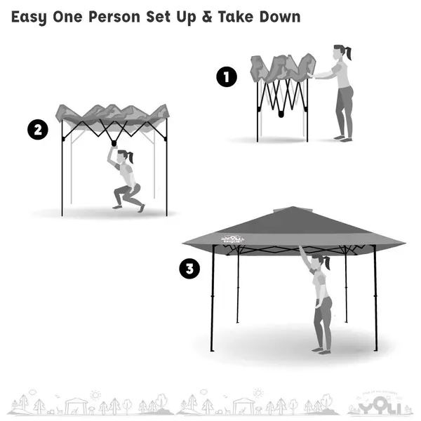 YOLI 13'x13' Solana EasyLift Instant Canopy with Screen Enclosure