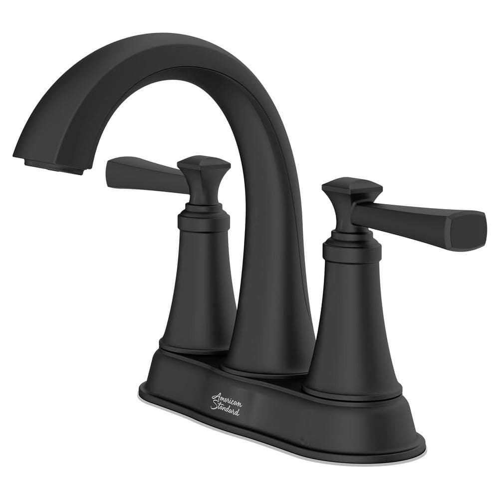 American Standard Rumson 4 in Centerset 2Handle Bathroom Faucet in Matte Black