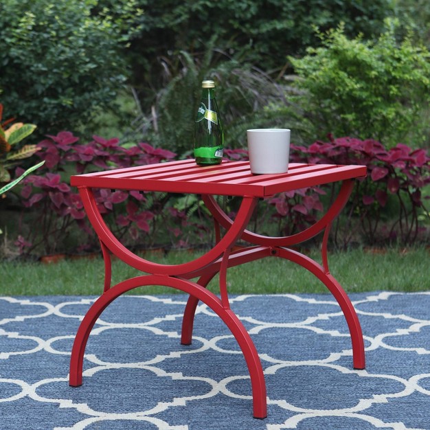 Outdoor Slat Top Coffee Table Red Captiva Designs