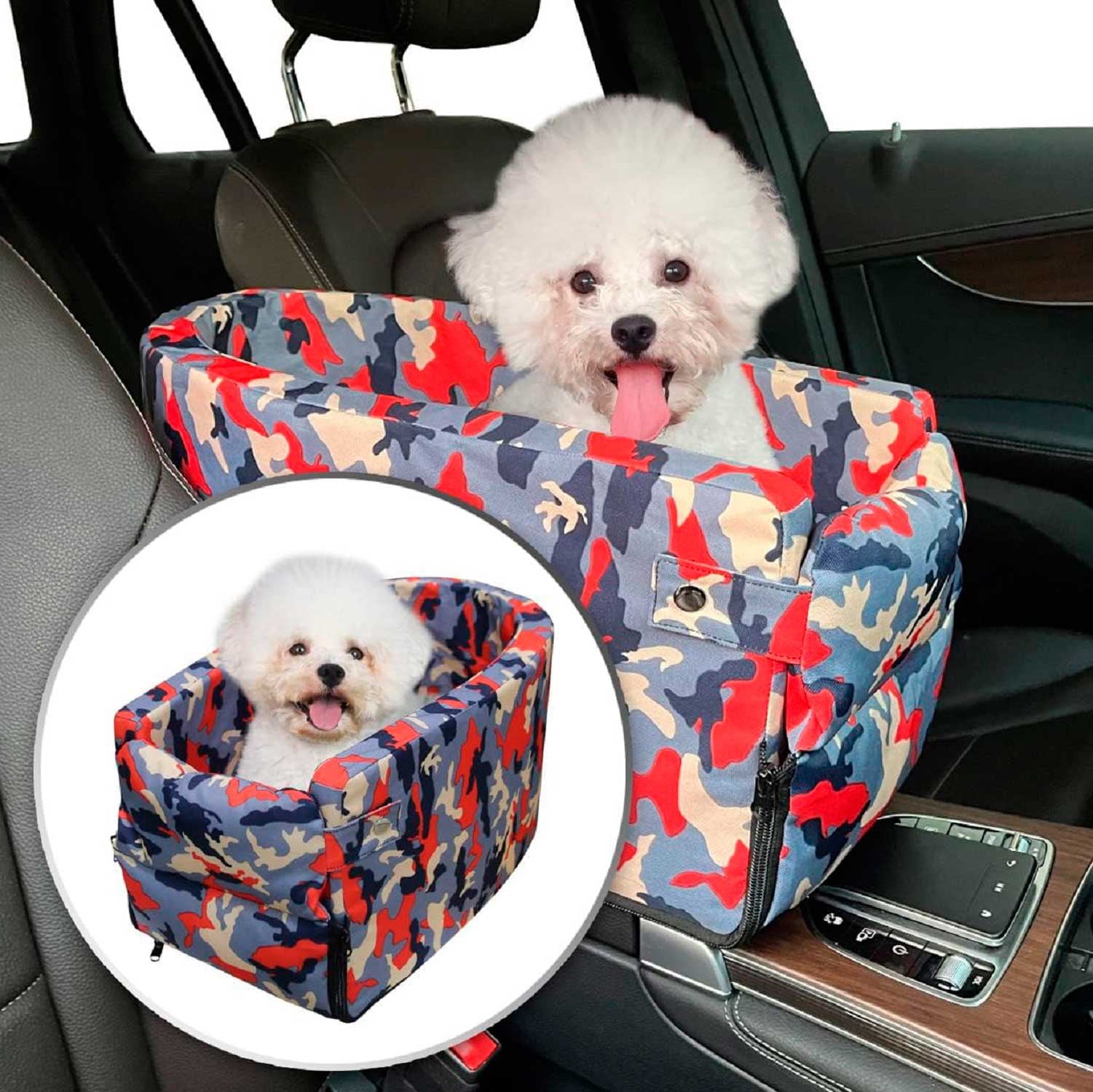 Dog Car Seats for Small Dogs - Console Dog Car Seat - Travel Bags for Dogs and Cats Portable - Booster Car Seat Washable