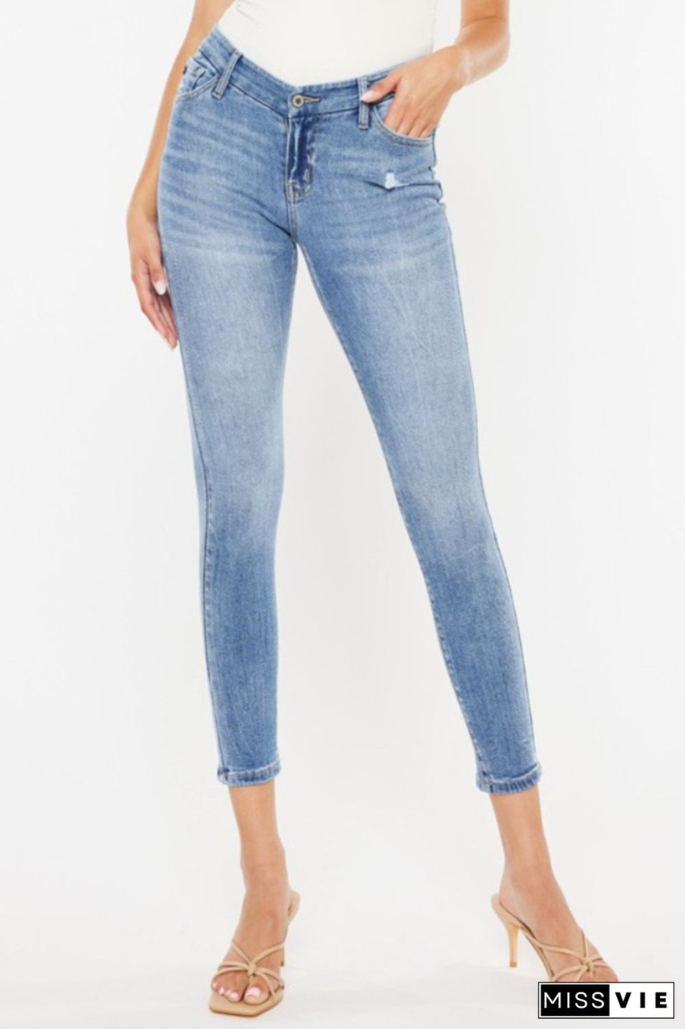 High Waist Cat's Whiskers Skinny Jeans