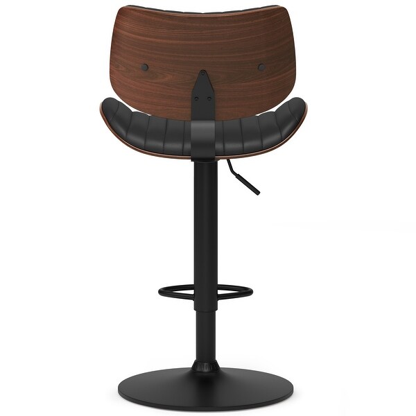 WYNDENHALL Annie Mid Century Modern Adjustable Bar Stool in Black Faux Leather - 20.5