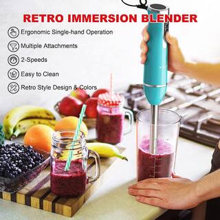 Galanz 2-Speed Multi-Function Retro Hand Immersion Blender in Bebop Blue 985120364M