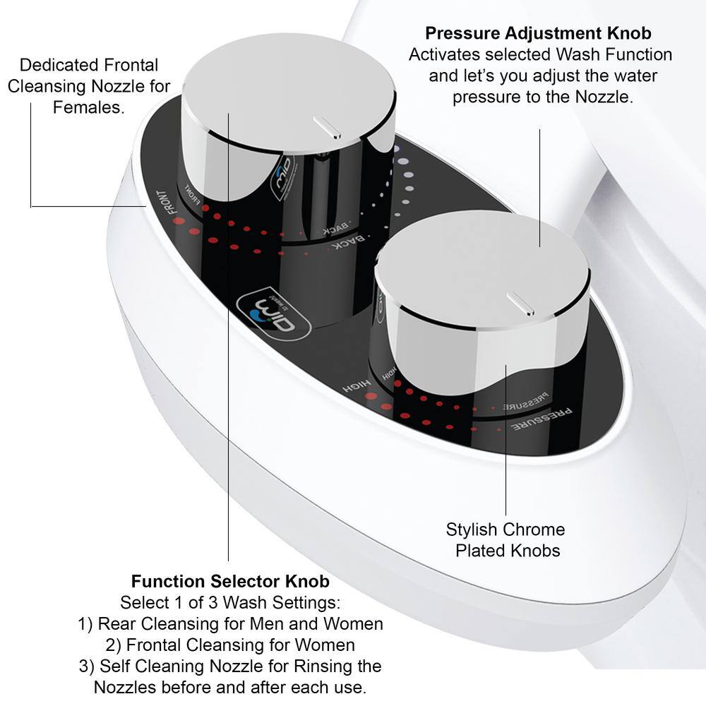 Aim to Wash! Dual Nozzle Non- Electric Bidet Attachment in White 17-3000