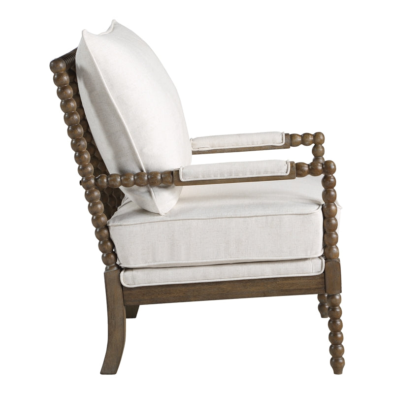 Home Square 2 Piece Linen Fabric Spindle Chair Set with Wood Frame in Beige