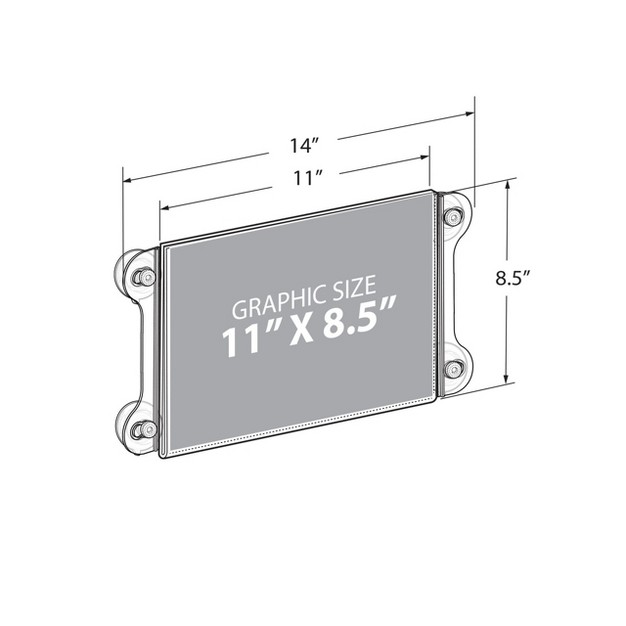 Azar Displays Clear Acrylic Window door Sign Holder Frame With Suction Cups 11 x27 x27 w X 8 5 x27 x27 h 2 pack