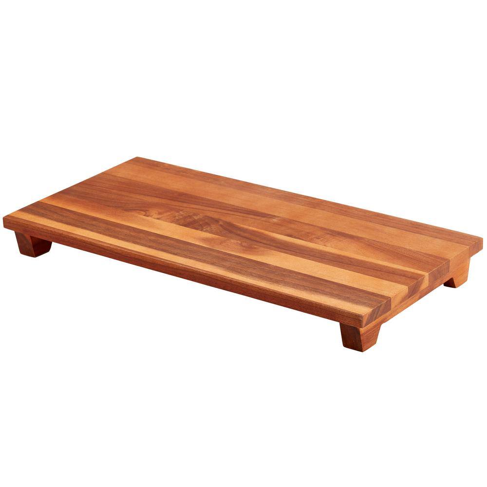 Denmark 19.75 in. Rectangular Brown Acacia Wood Cheese Platter with Legs TTU-J7311-EC