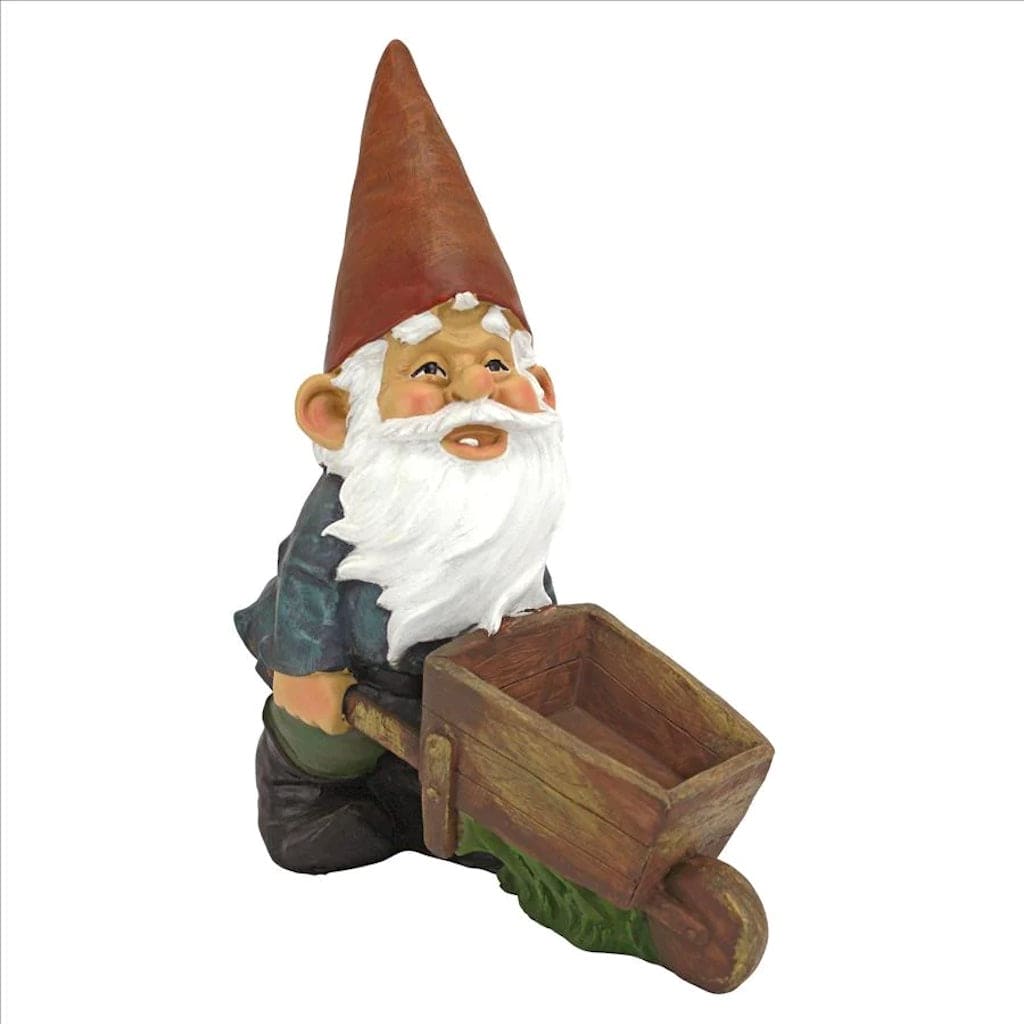 Wheelbarrow Willie Garden Gnome Statue by Design Toscano