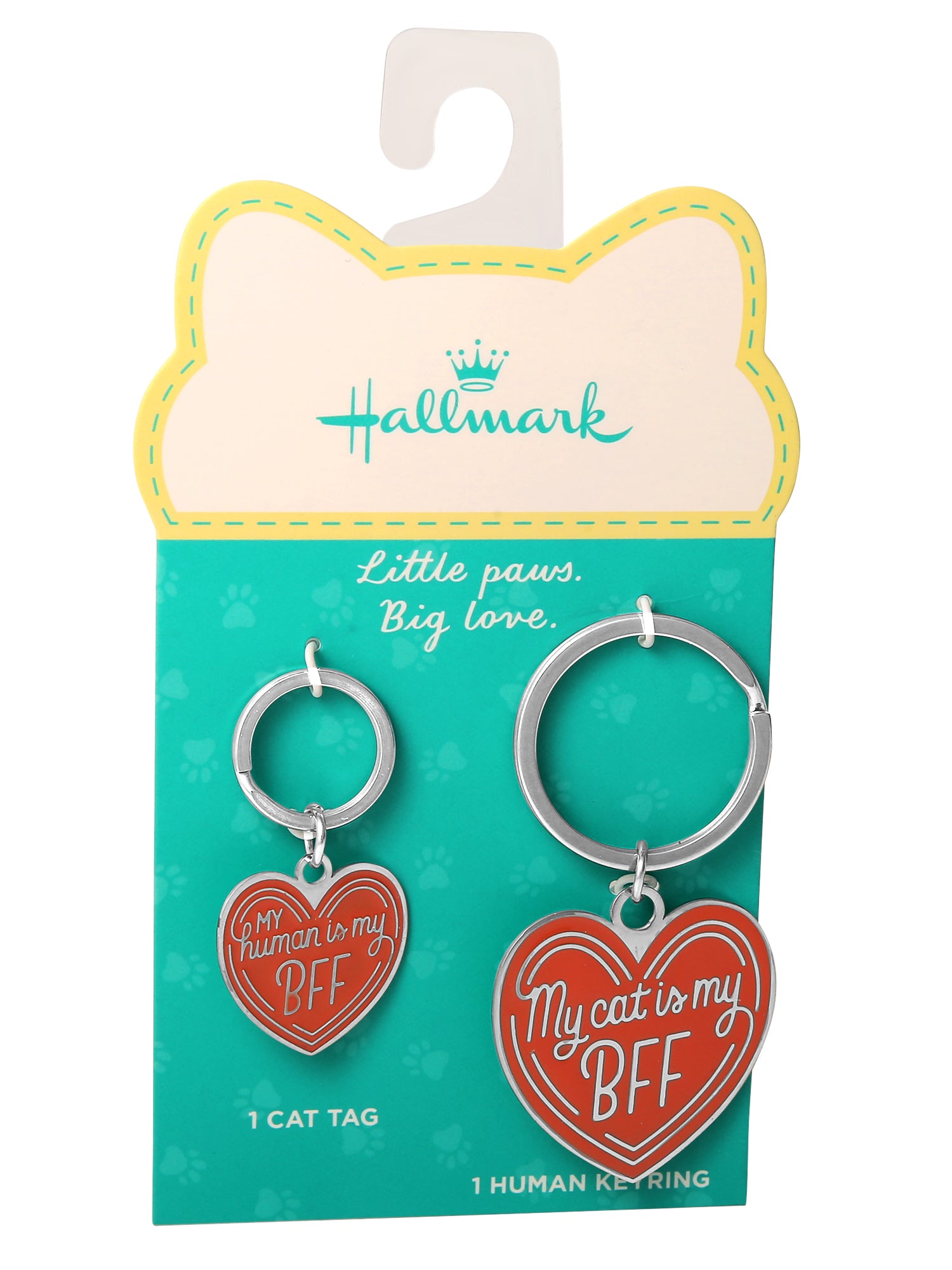 Connections from Hallmark Stainless Steel Cat BFF Tag and Keychain Set